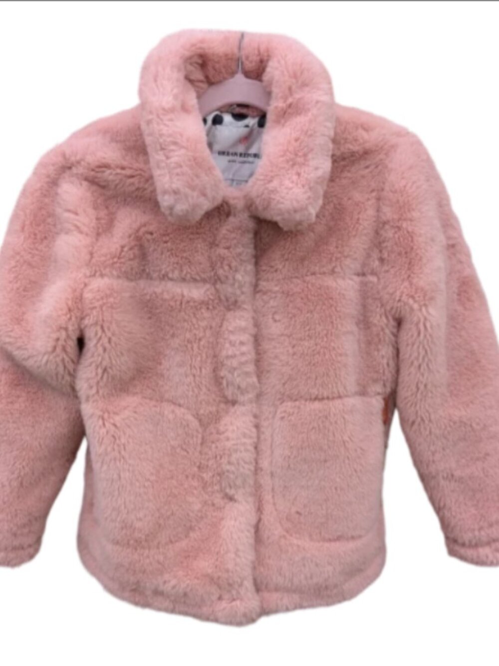 Urban Republic Girls' Pink Plush Faux-Fur Coat Size 5/6